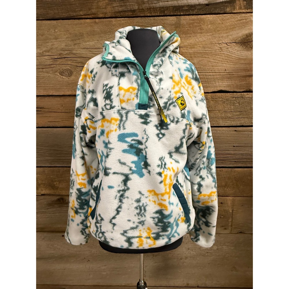 Outdoor Afro x REI Co-op Fleece Hoodie Quarter Zip Abstract Print Womens Small